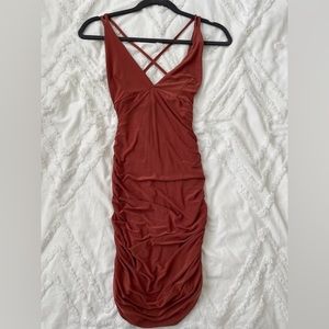 Misguided Orange Bodycon Dress